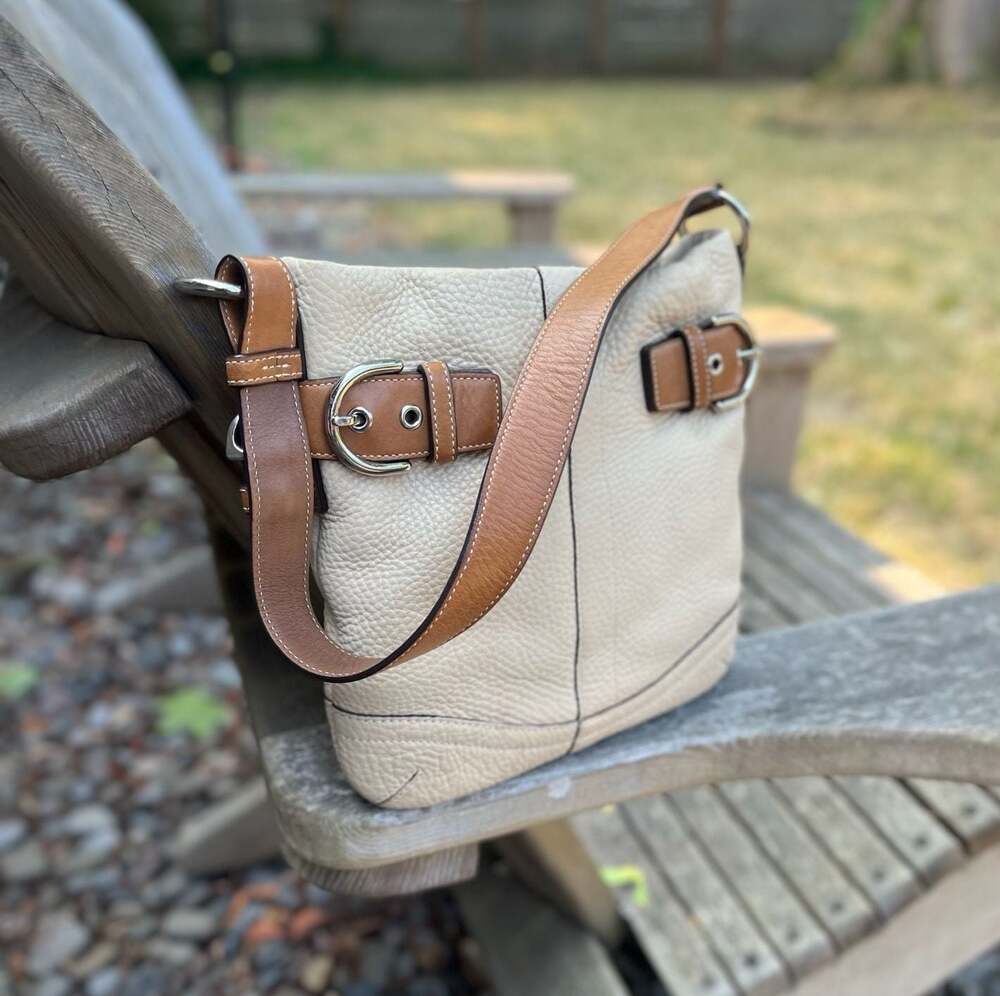 VTG Y2K Coach Soho Hobo 3769 Pebbled Leather Beige Brown Shoulder Purse
